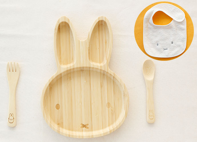 出産祝い名入れギフトはFUNFAMの日本製竹食器セット ミッフィー