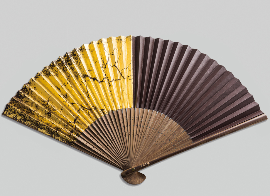 【箔一】金沢箔扇子　箔美　輝岩　kigan（金沢箔）の小物〜　リバーシブル　表面