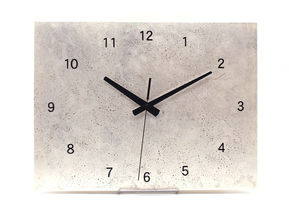 【送料無料】銅の壁掛け時計：time and space スクエア Ｌ　カラーシルバー（斑紋純銀色）
