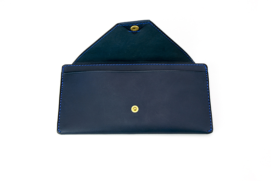 プレゼントにおすすめ！シンプルなフラップ長財布 〜上質な日本製革小物〜 名入れ可　かぶせタイプ